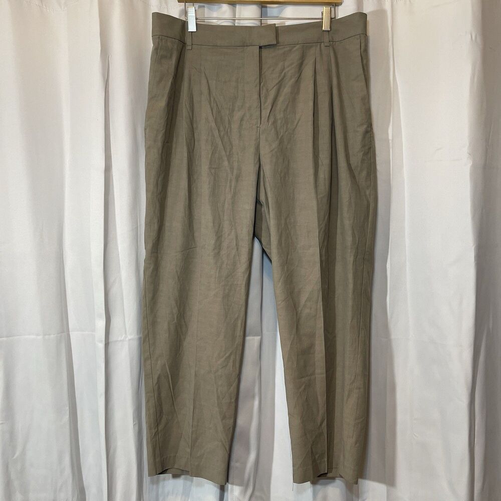 H&M Womens Trouser Pants Loose NWT Slash Pockets Beige 16
